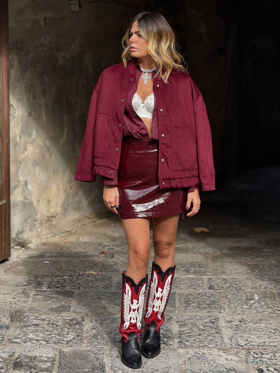 Gonna Isy Bordo a pantaloncino