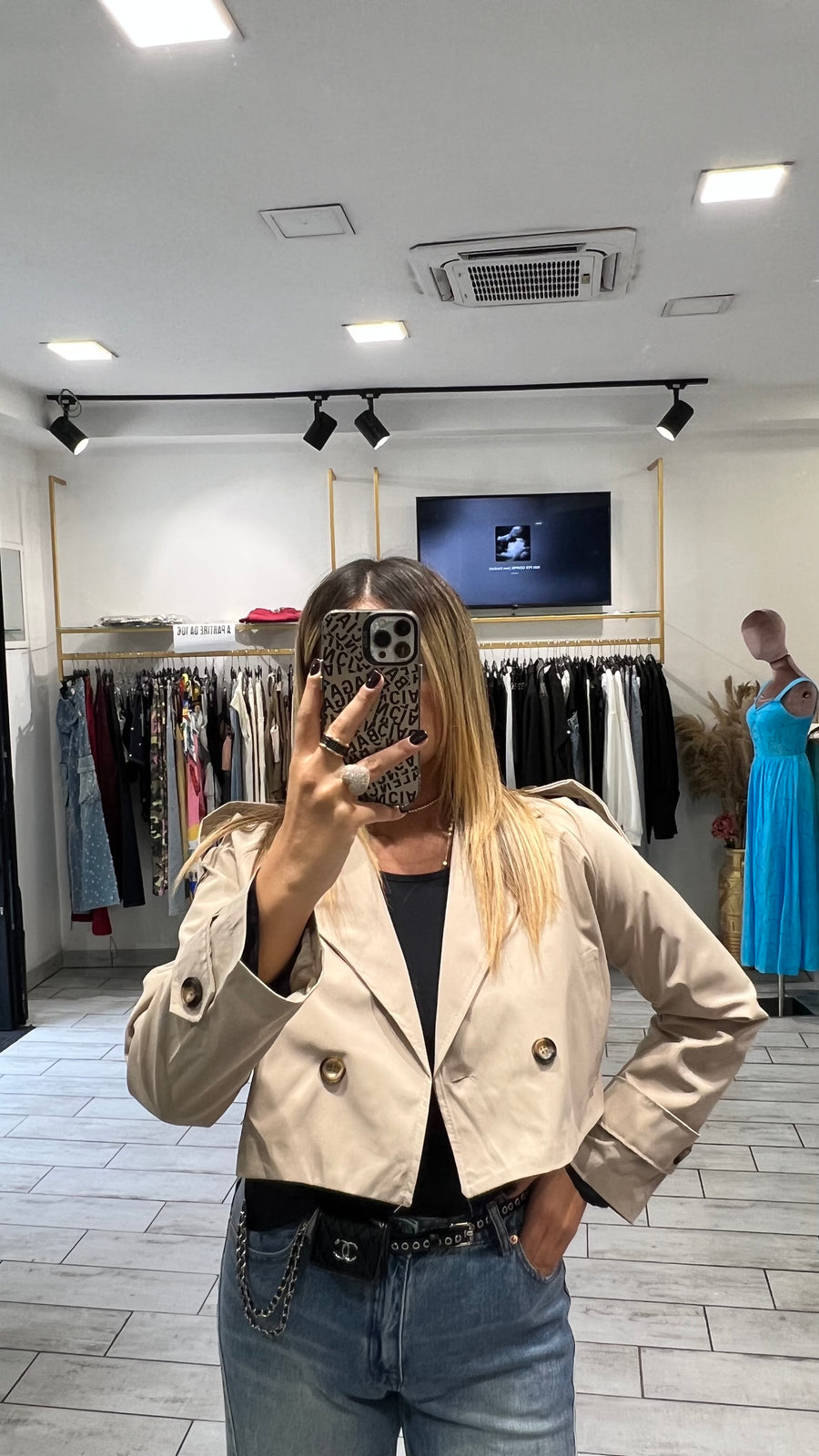 Trench Crop Mity Beige