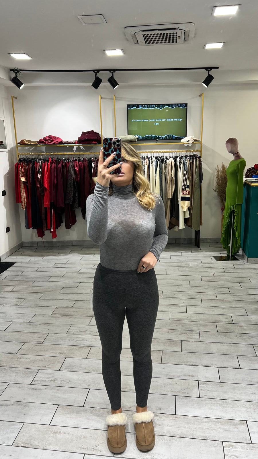 Leggings Pile Grigio Scuro