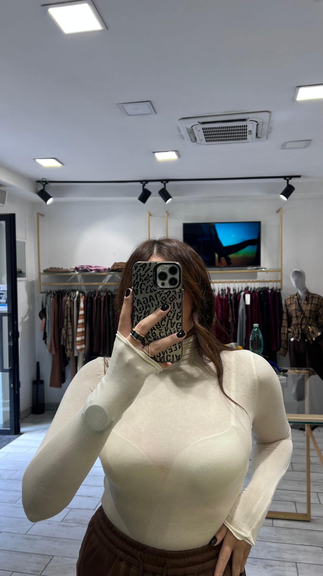 Maglia Manuela a collo alto Panna