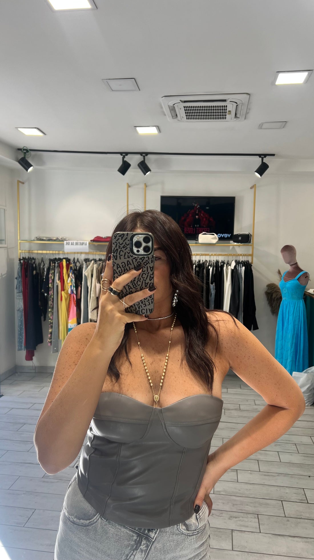 Bustino Adriel ecopelle Grigio