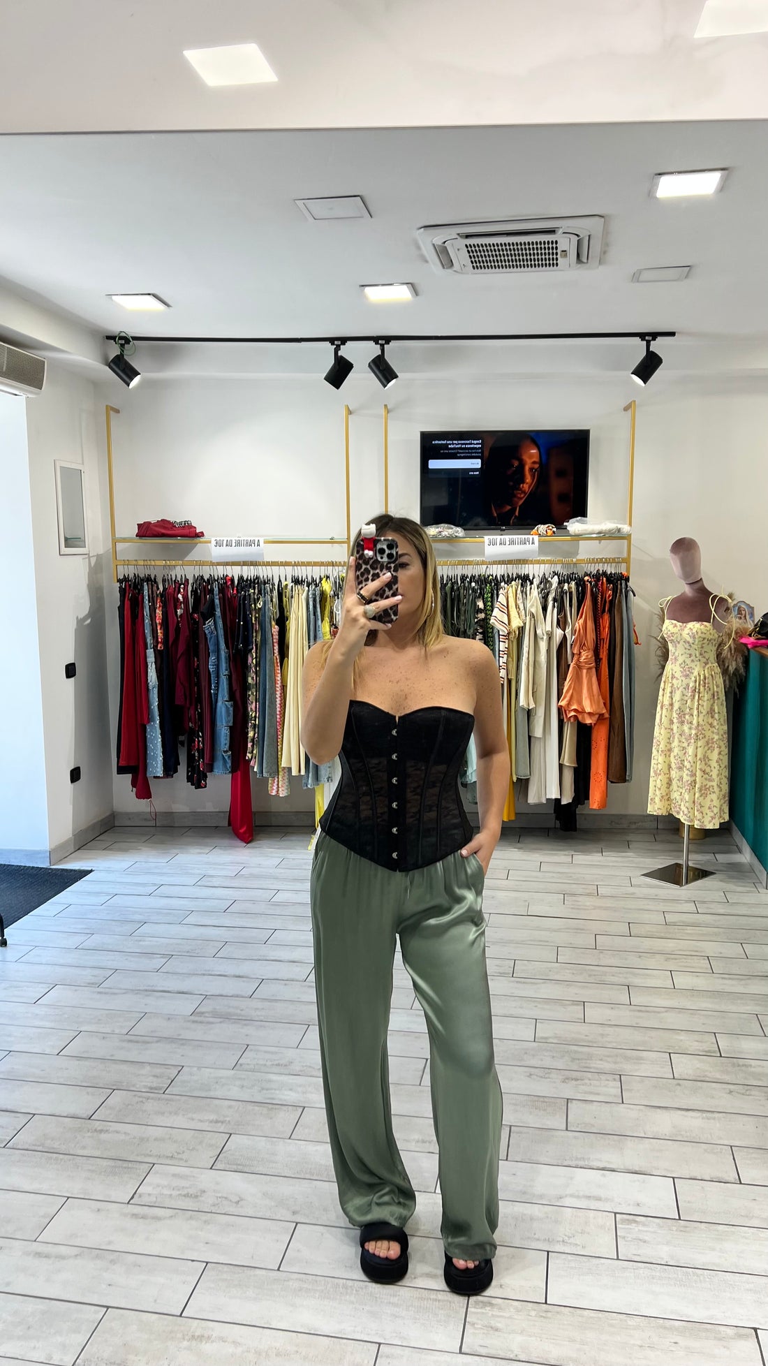 Pantalone Satin Verde