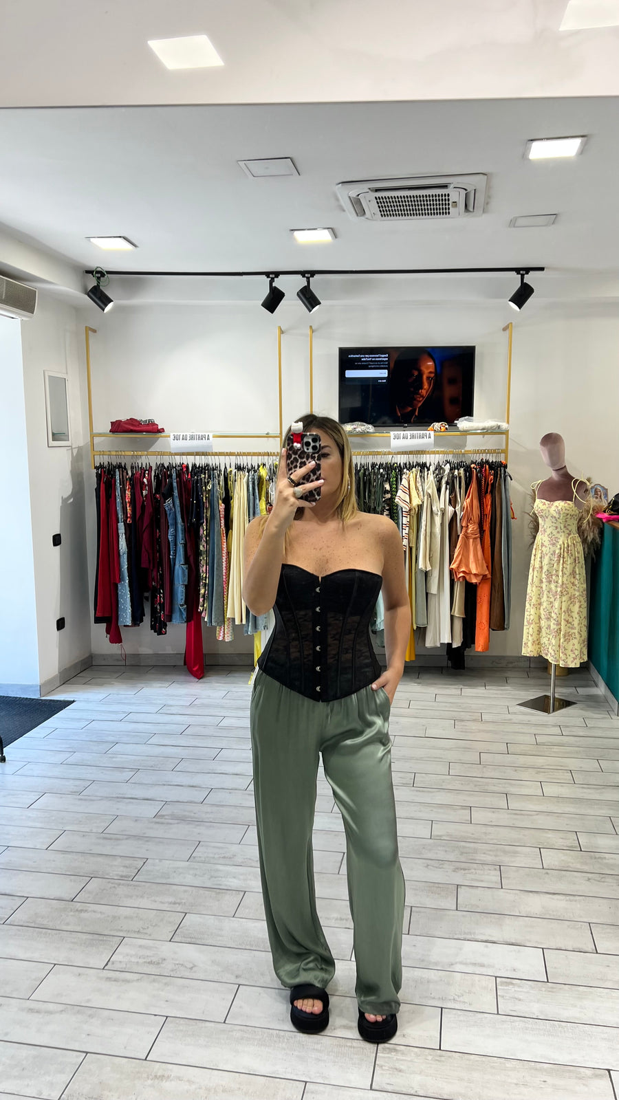 Pantalone Satin Verde