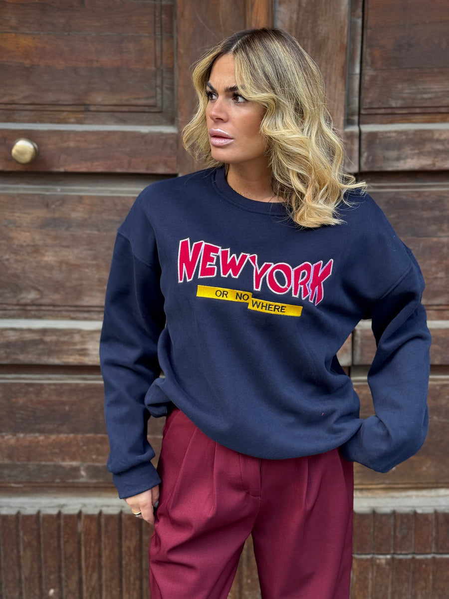 Felpa New York Blu