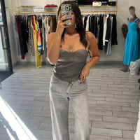 Bustino Adriel ecopelle Grigio