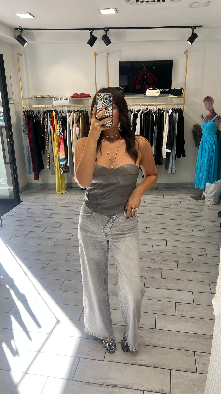 Bustino Adriel ecopelle Grigio