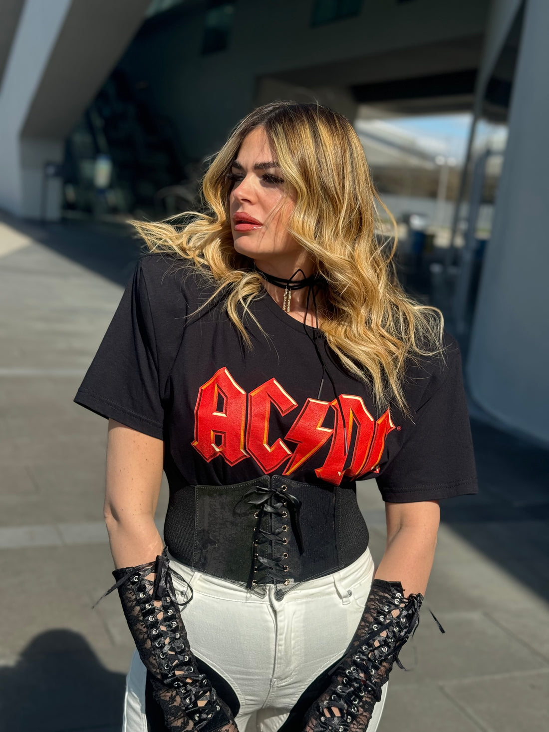 T-Shirt Rock ACDC Red Gold