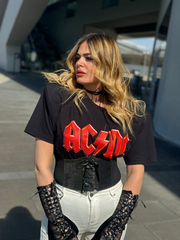 T-Shirt Rock ACDC Red Gold