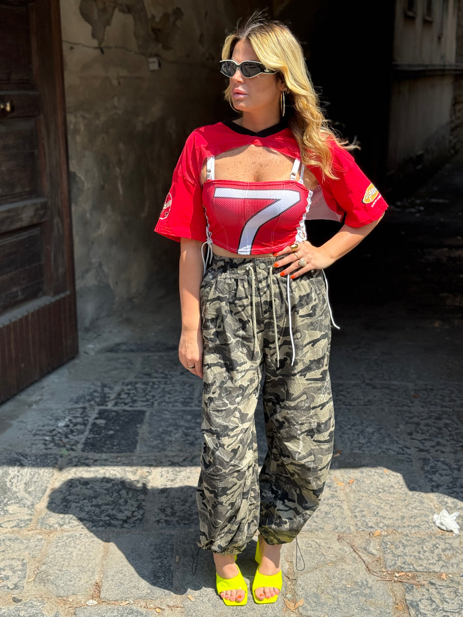 Top Lea con coprispalle Rosso