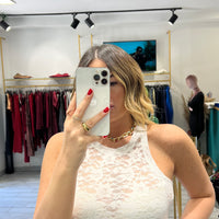 Canotta Last Bianco in pizzo