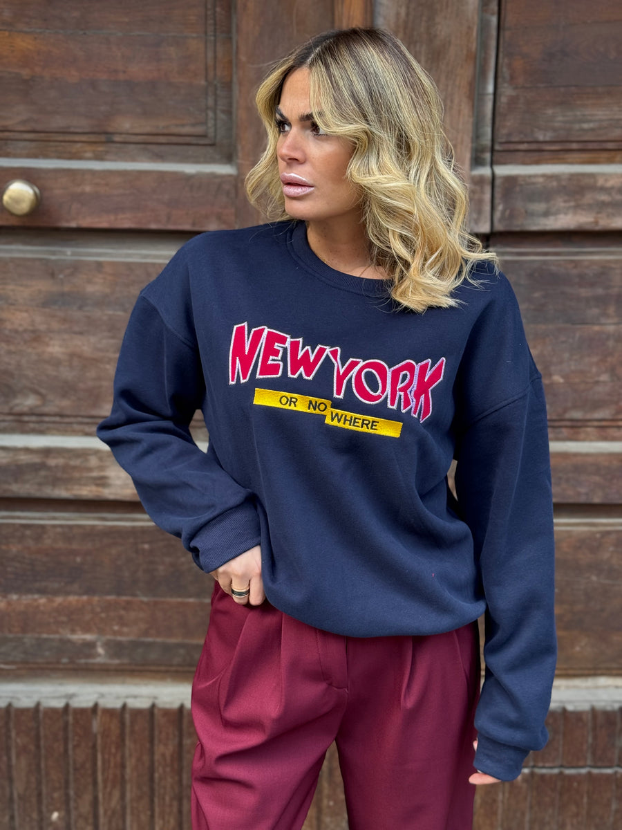 Felpa New York Blu