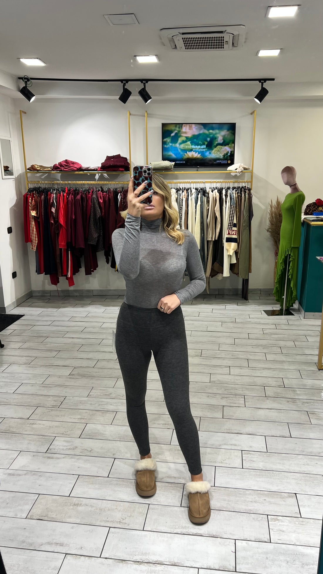 Leggings Pile Grigio Scuro
