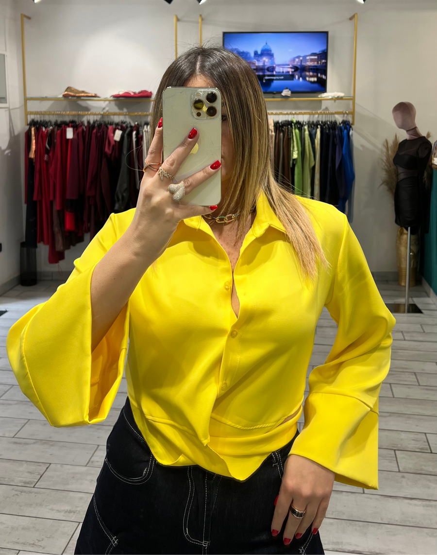 Camicia a incrociatina Gialla