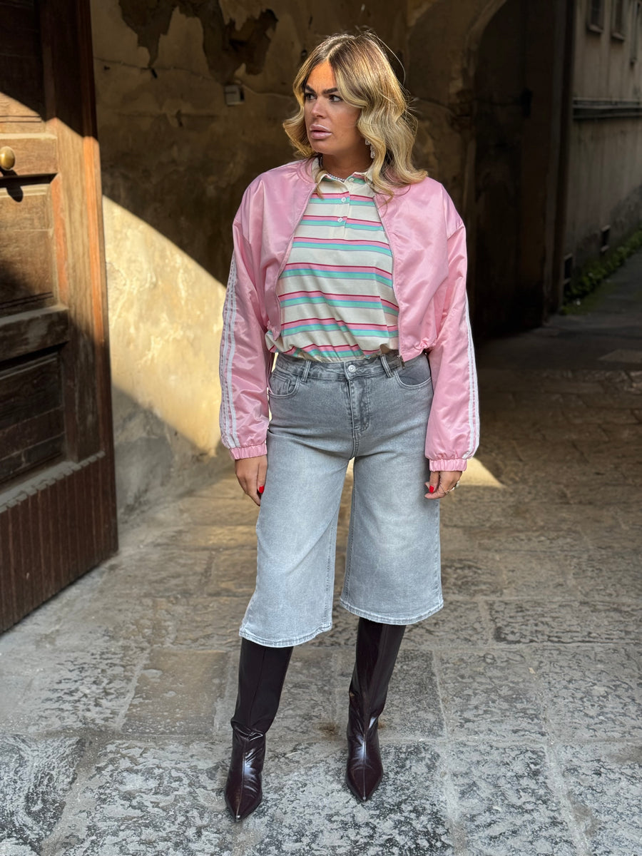 Giubbino Stripes Rosa