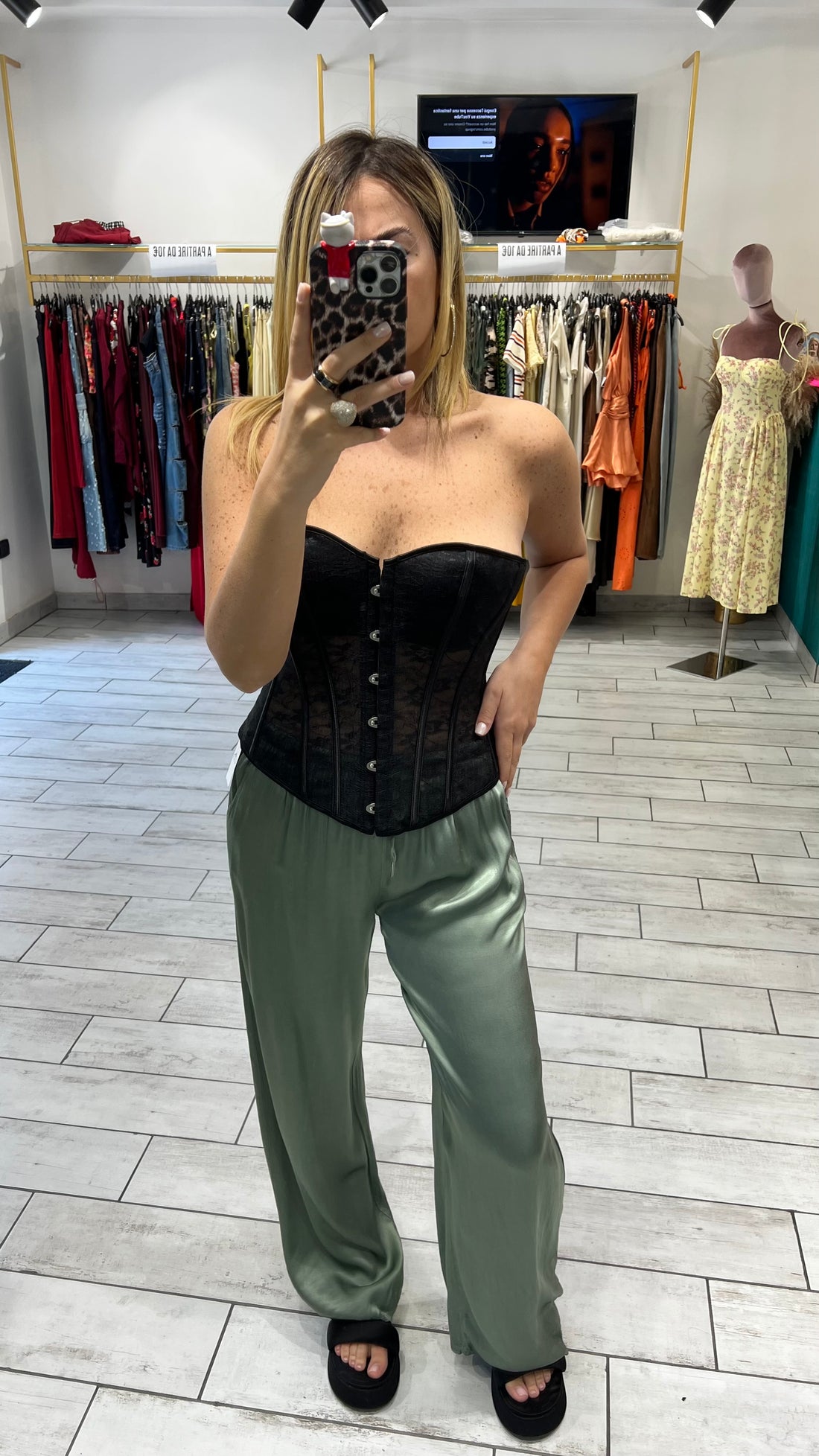 Pantalone Satin Verde