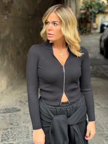 Maglioncino Siena Nero con zip