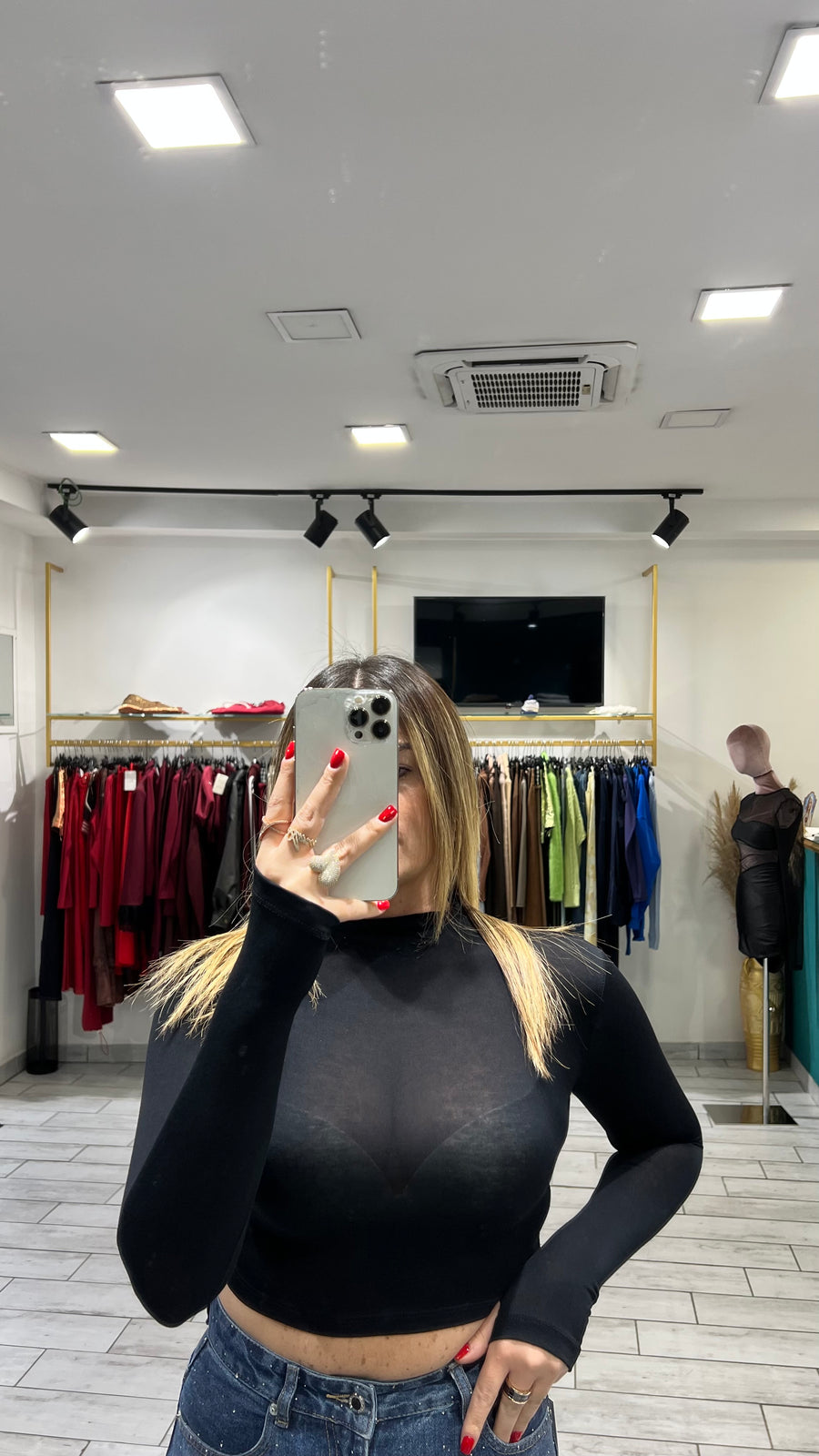 Maglia Crop Isa Nera