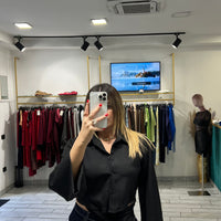 Camicia a incrociatina Nera