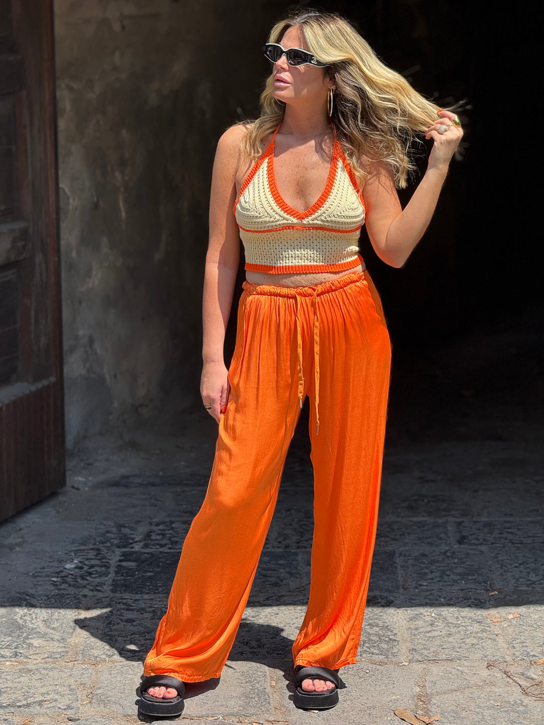 Pantalone Satin Arancio