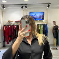 Camicia a incrociatina Nera