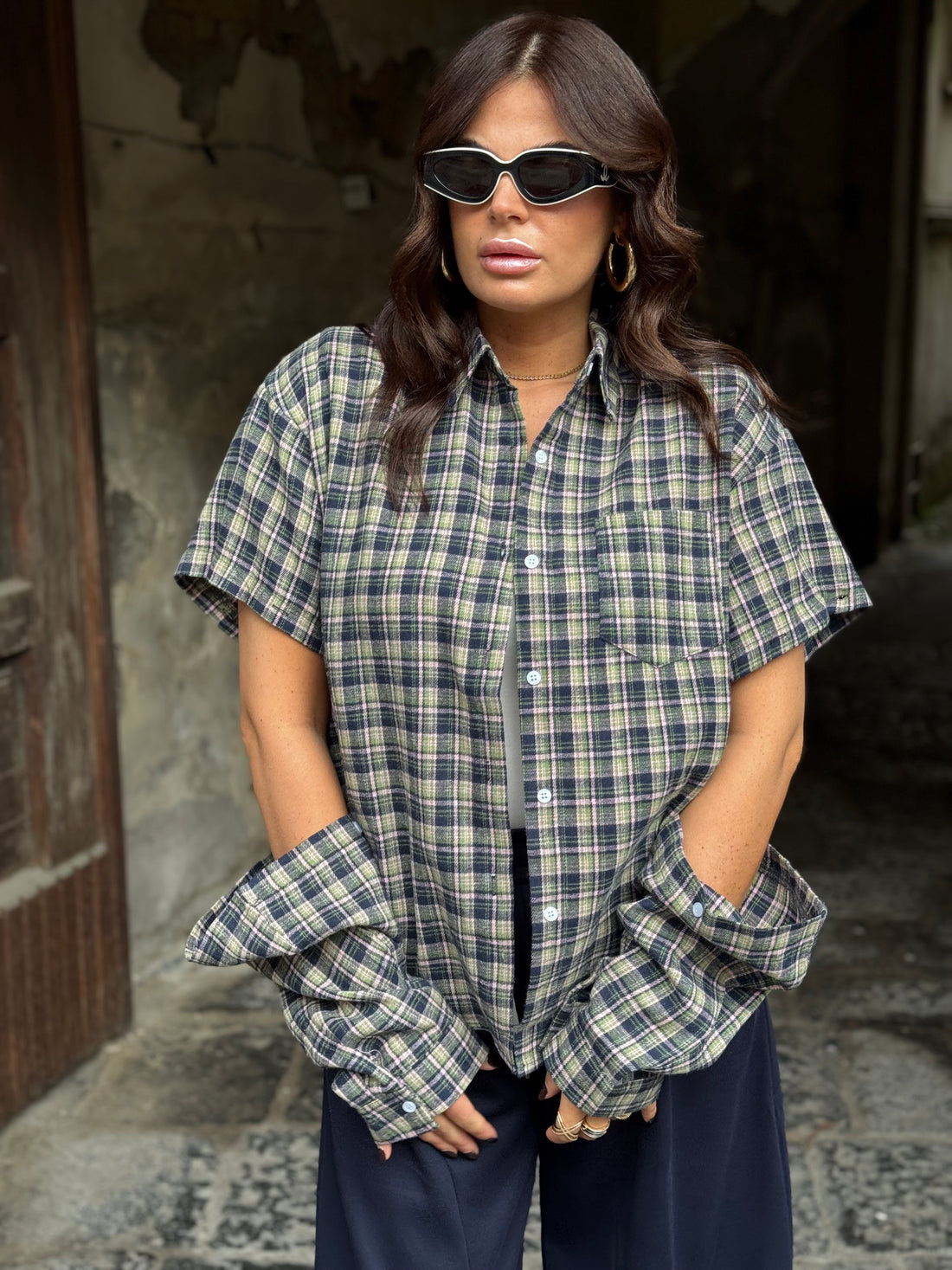 Camicia Willy Verde/Blu