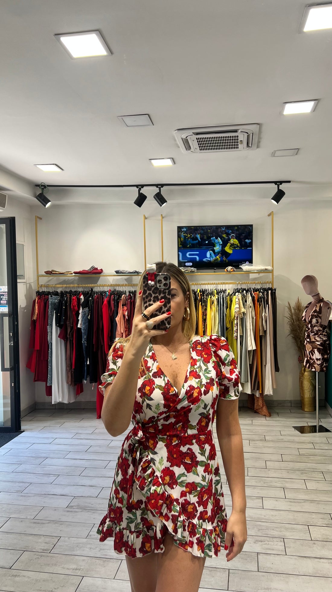 Dress a incrocio Rosso e Bianco