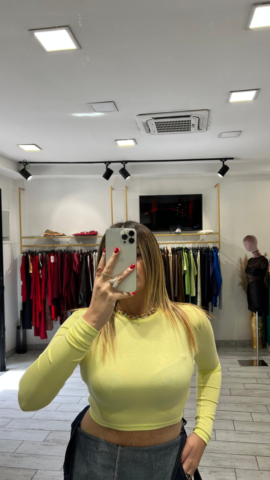 Maglia Crop Isa Gialla