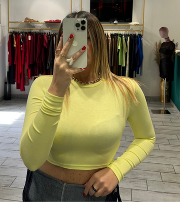 Maglia Crop Isa Gialla
