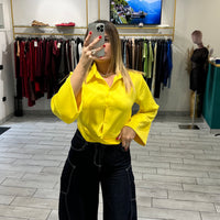 Camicia a incrociatina Gialla