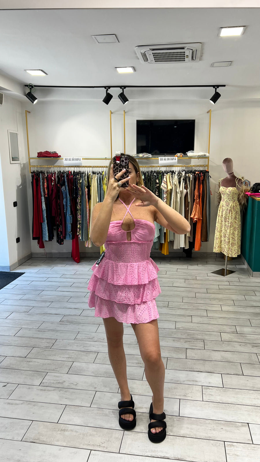 Mini Dress San Gallo Rosa