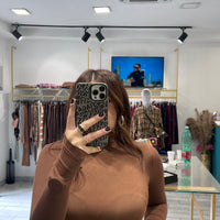 Maglia Manuela a collo alto Marrone