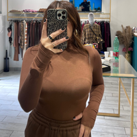 Maglia Manuela a collo alto Marrone