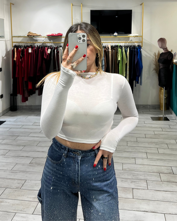 Maglia Crop Isa Bianca