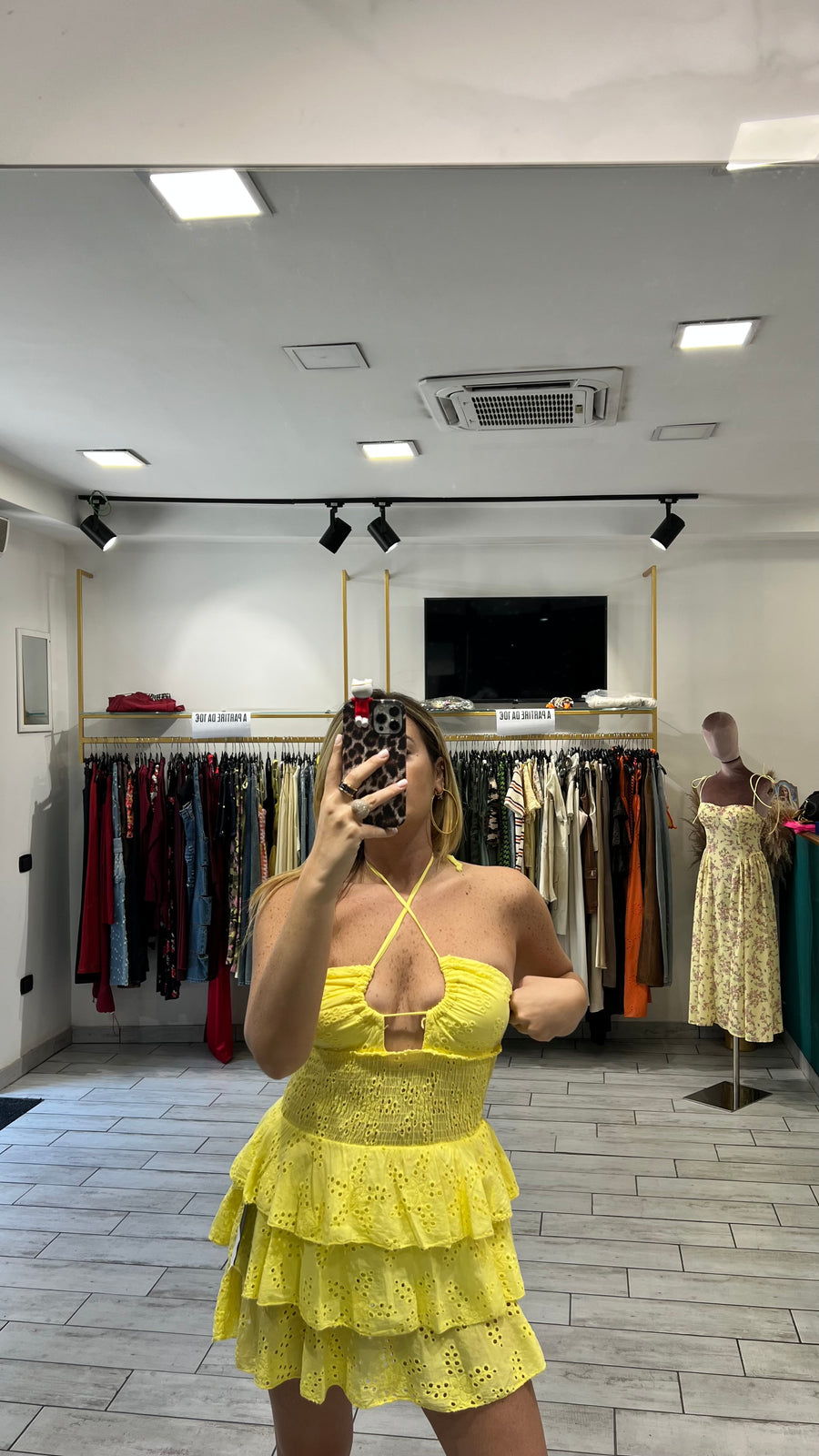 Mini Dress San Gallo Giallo