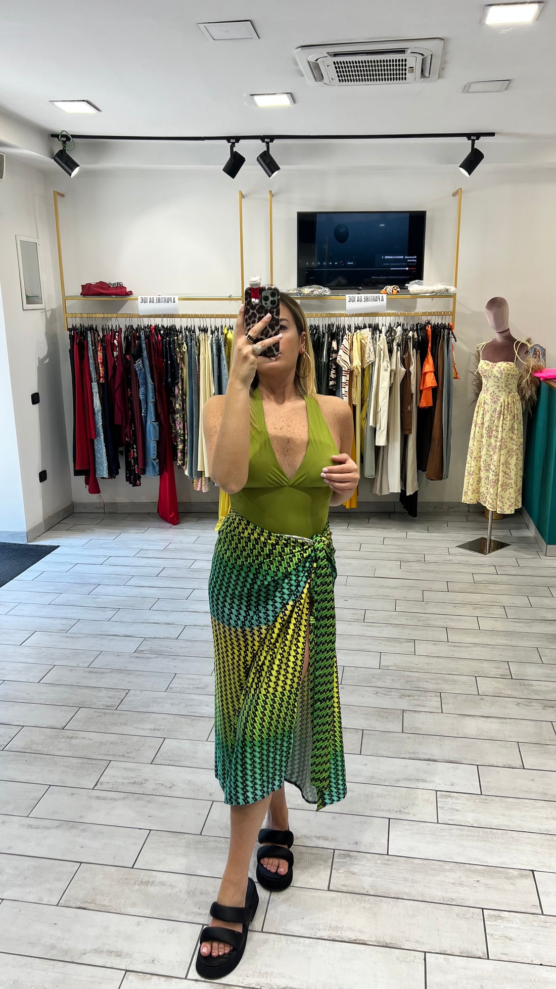 Gonna Pareo Verde/Giallo