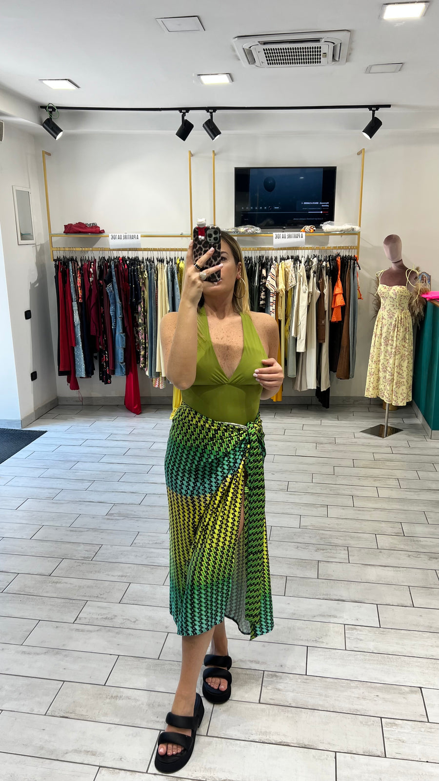 Gonna Pareo Verde/Giallo