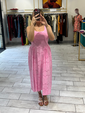 Dress Syl Rosa in pizzo San Gallo