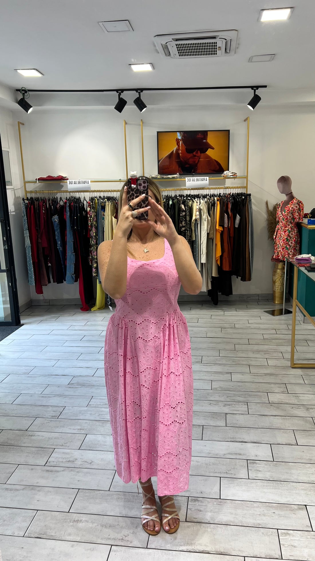Dress Syl Rosa in pizzo San Gallo
