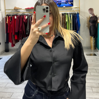 Camicia a incrociatina Nera