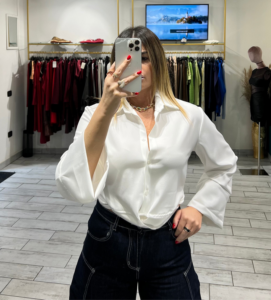 Camicia a incrociatina Bianca