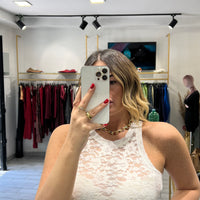 Canotta Last Bianco in pizzo