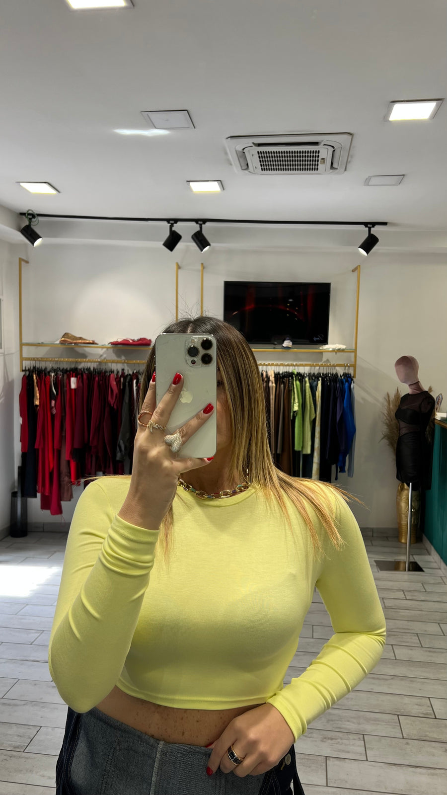 Maglia Crop Isa Gialla