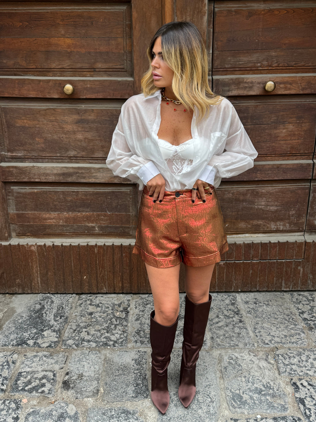 Pantaloncino Miami Rosso-Arancio/Oro