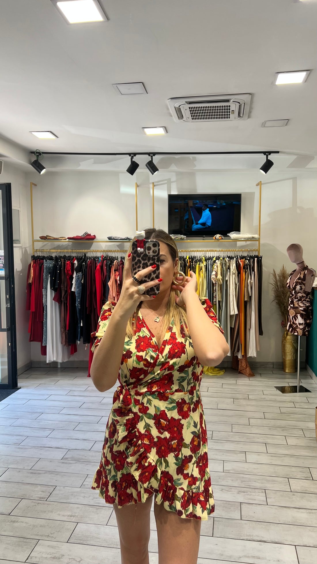 Dress a incrocio Rosso e Giallo