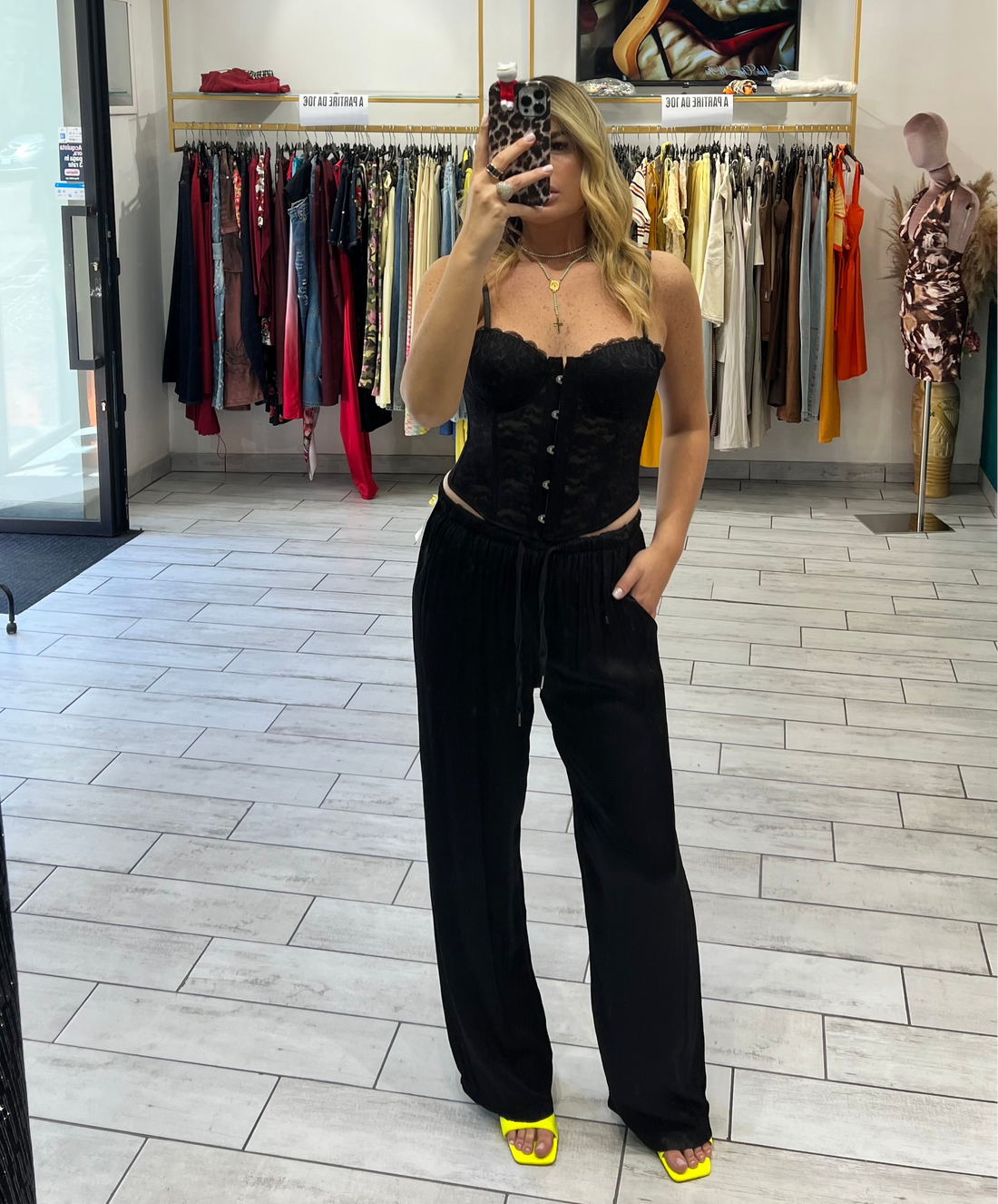 Pantalone Satin Nero