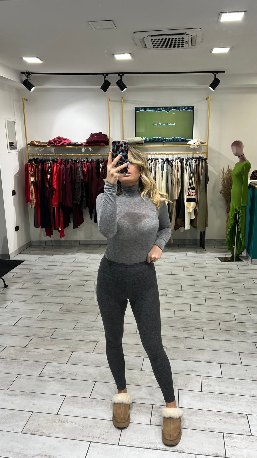 Leggings Pile Grigio Scuro