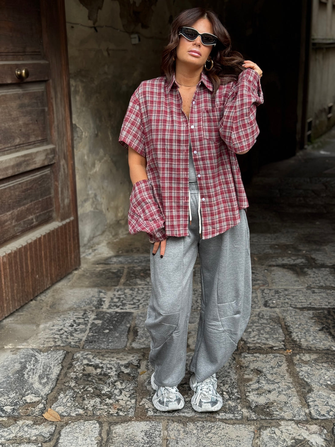 Camicia Willy Bordo/Grigia