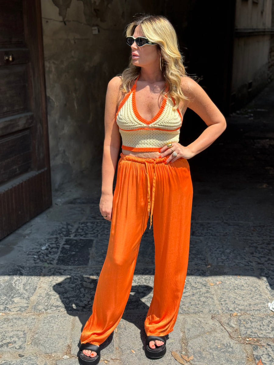 Pantalone Satin Arancio