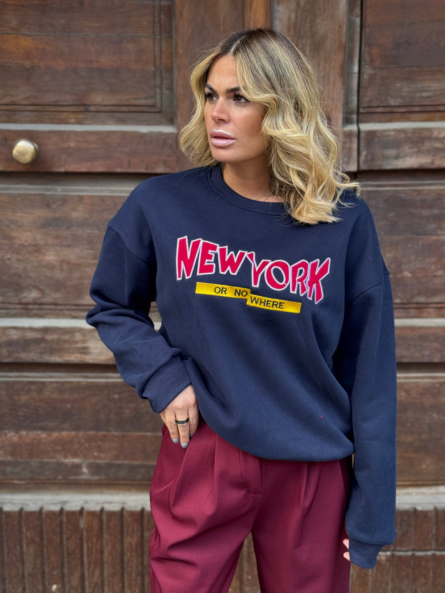 Felpa New York Blu
