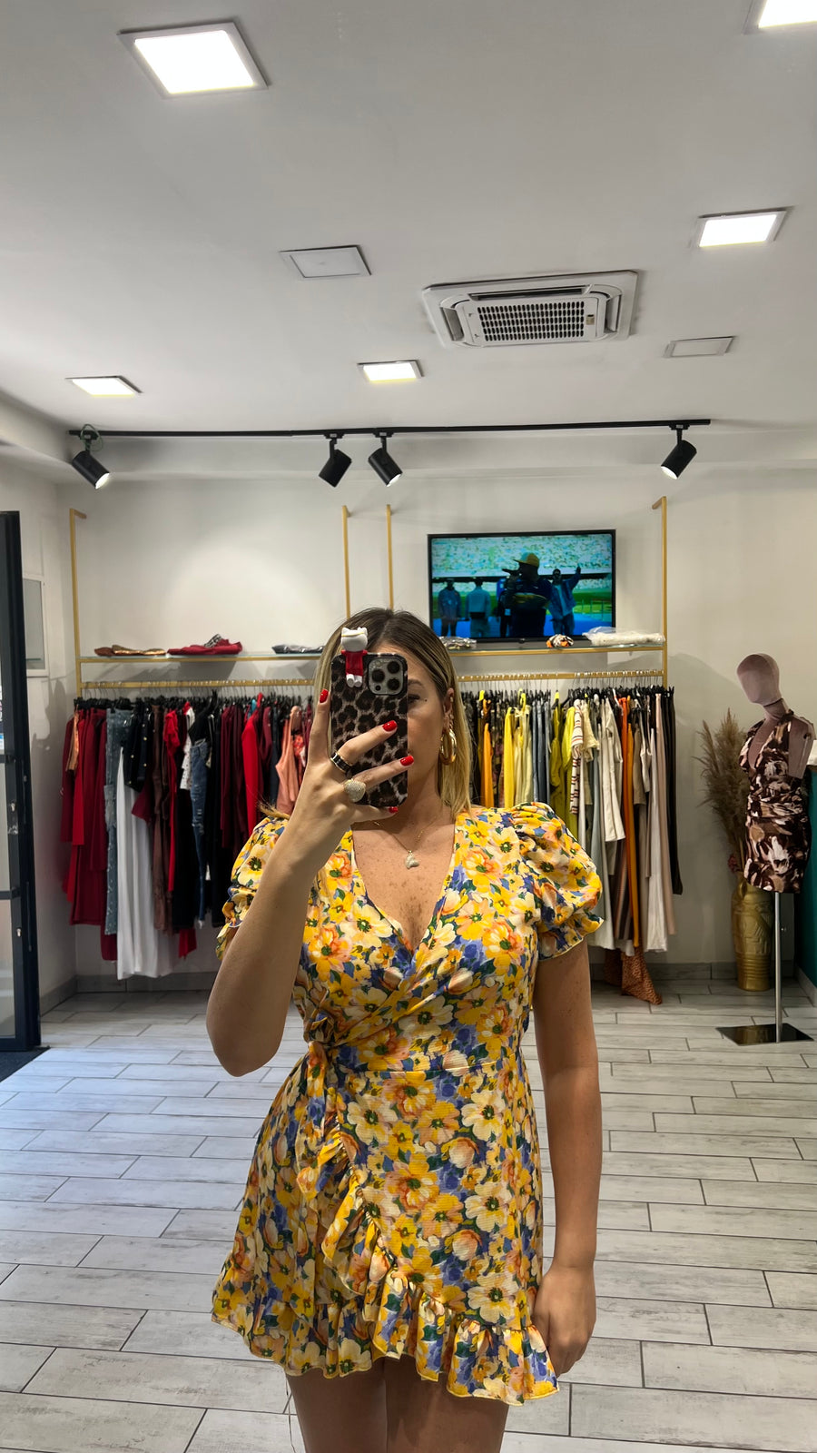 Dress a incrocio Giallo e Blu